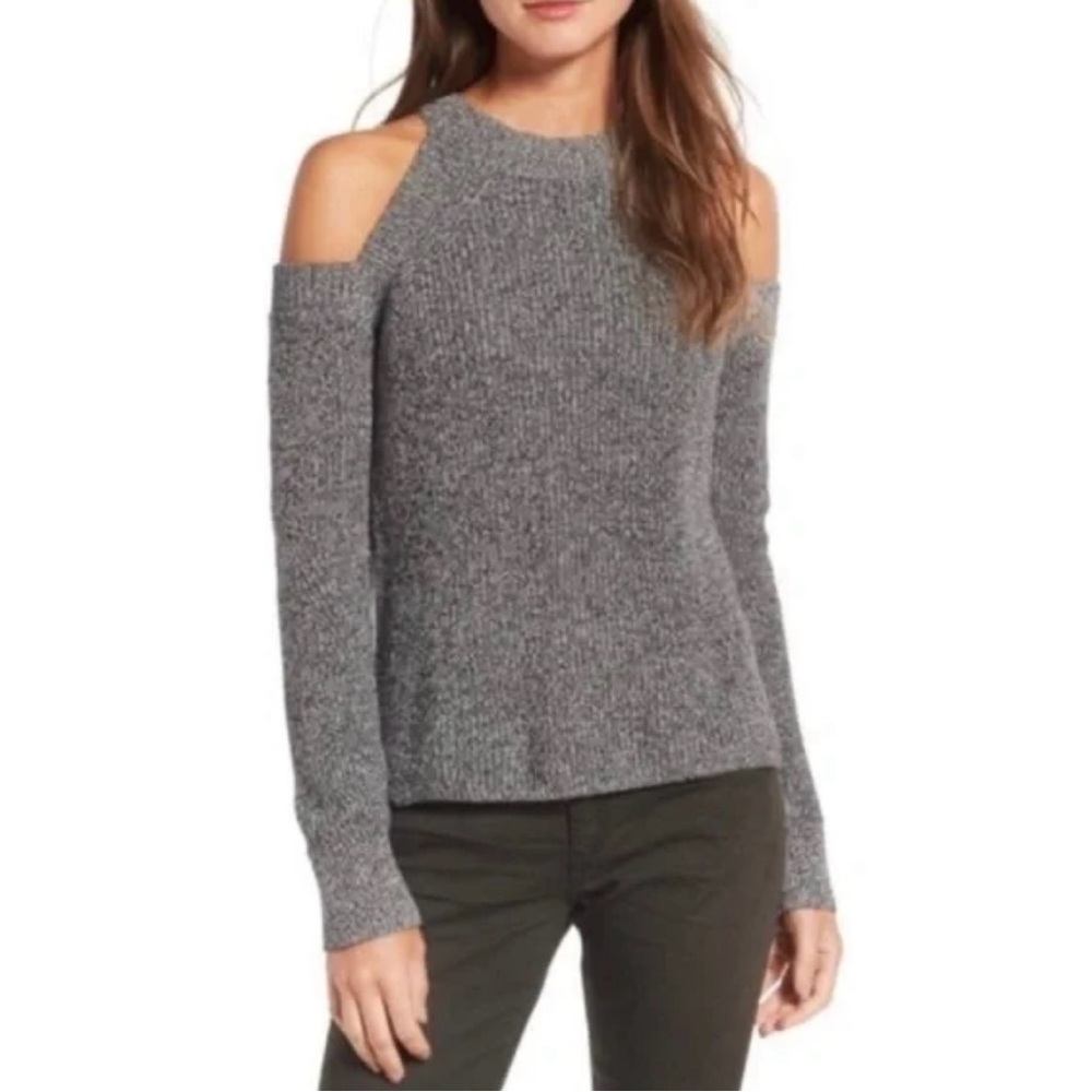 Rag & Bone-Y2K Dana cold shoulder black and white marble knit sweater.Size L